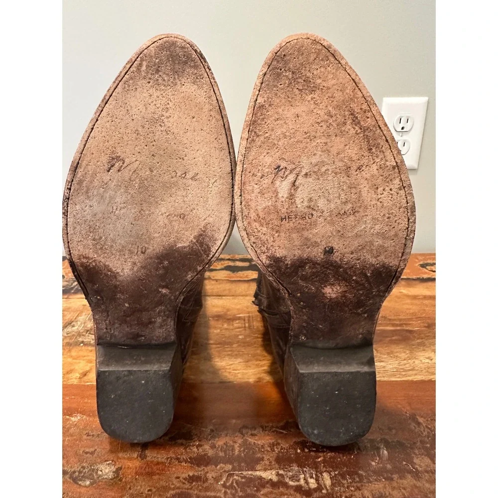 Vintage Matisse Leather Cowboy Boots Sz 10 Rare Two Tone Western High End $400‎